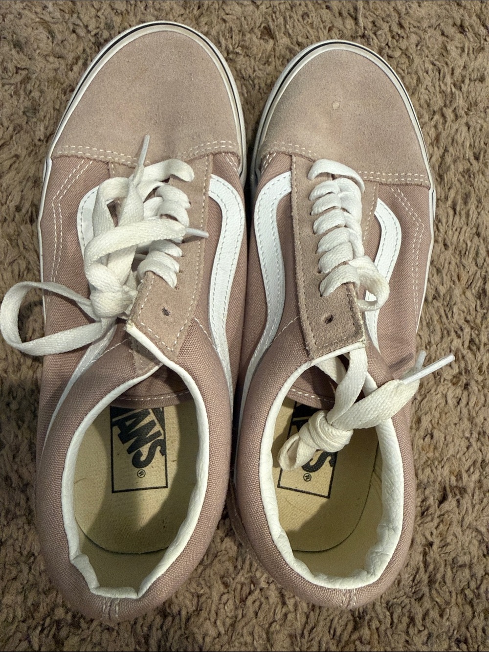 Vans Low-Top Canvas & Suede Sneakers - light tan with White Stripe